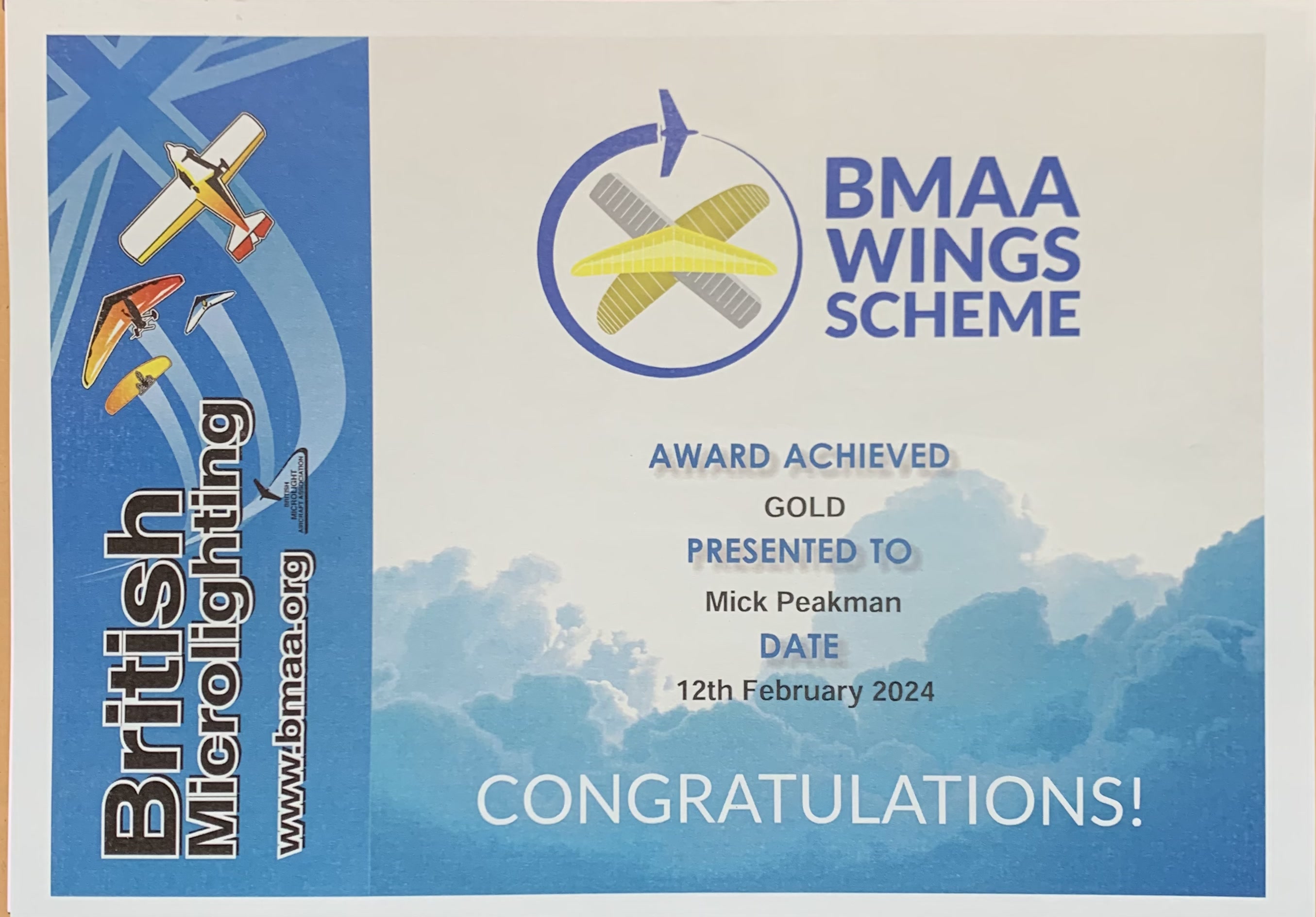 BMAA Gold Award